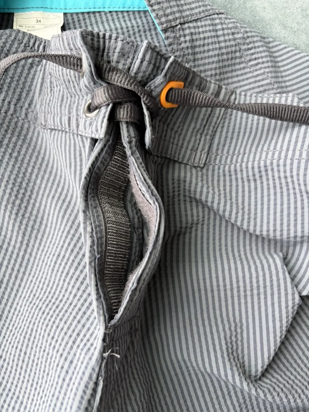 Quiksilver men Board Shorts seersucker 34 gray blue